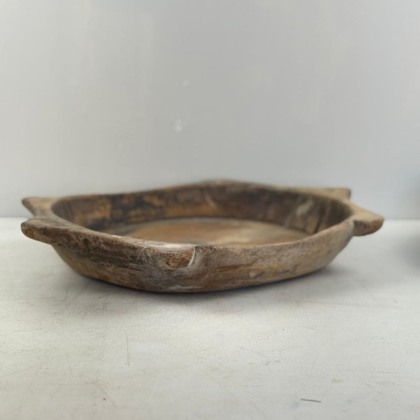 Vintage Indian Wooden Chapati Dish