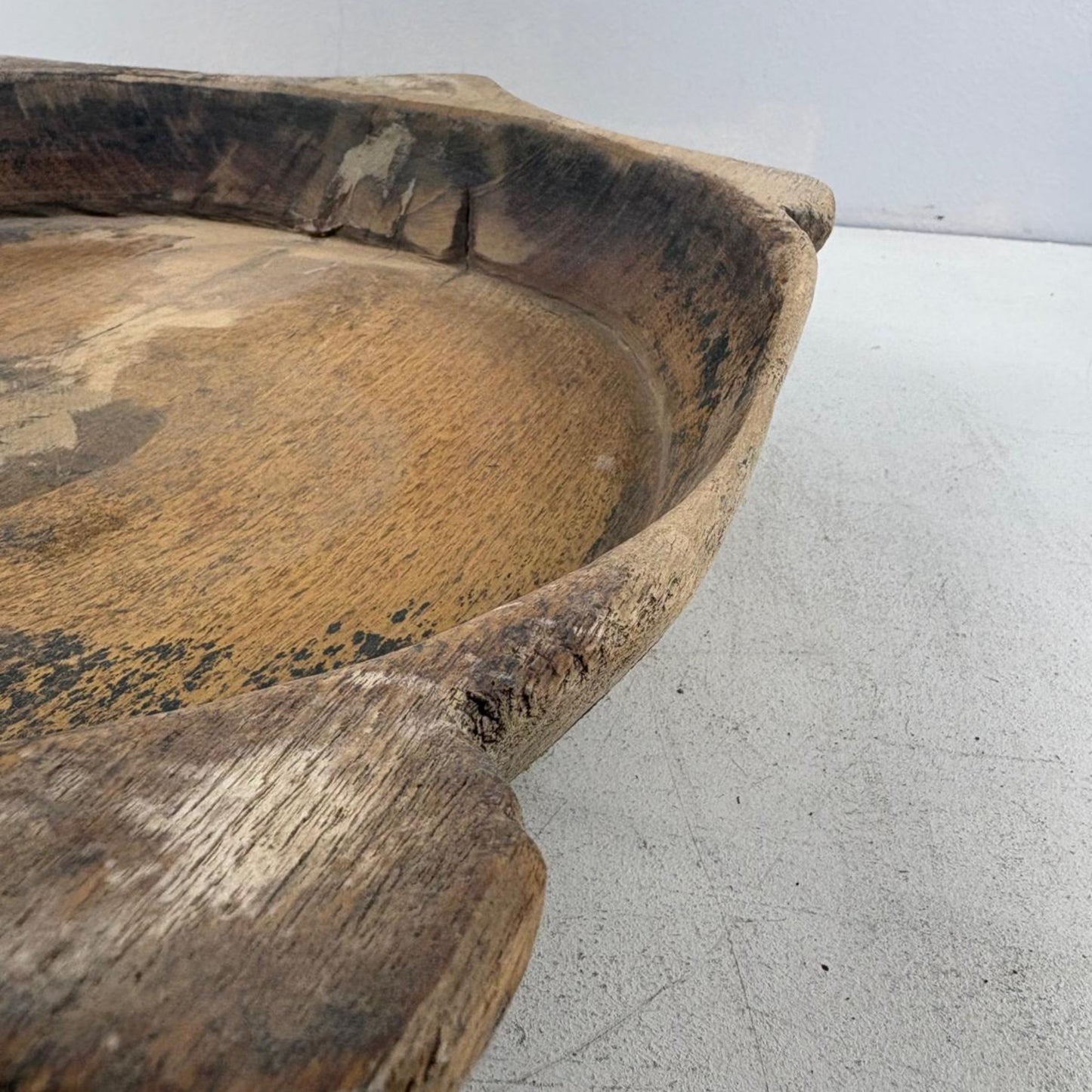 Vintage Indian Wooden Chapati Dish