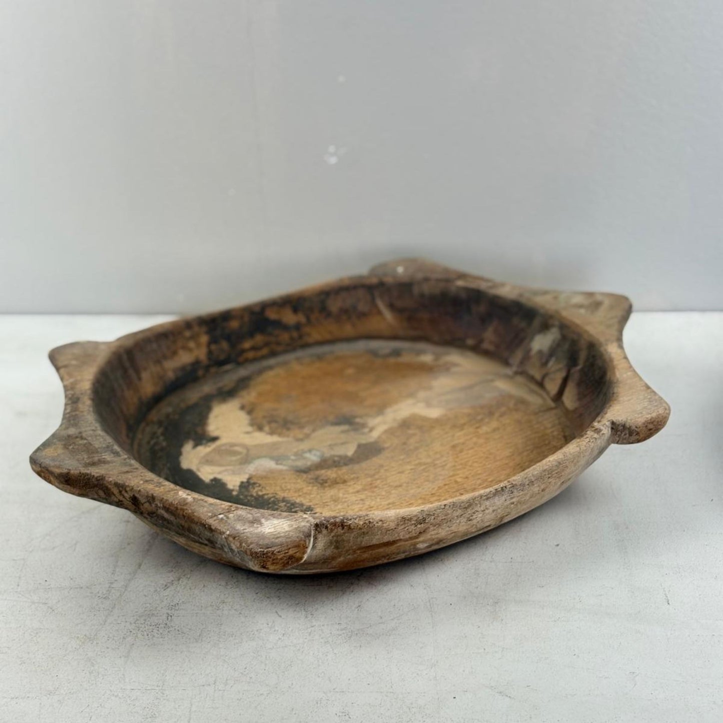 Vintage Indian Wooden Chapati Dish