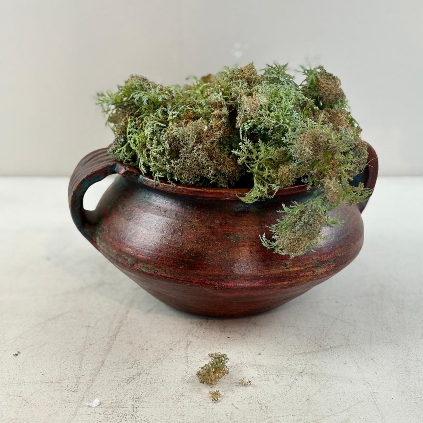 Vintage Clay Vessel Vase Pot with Handles