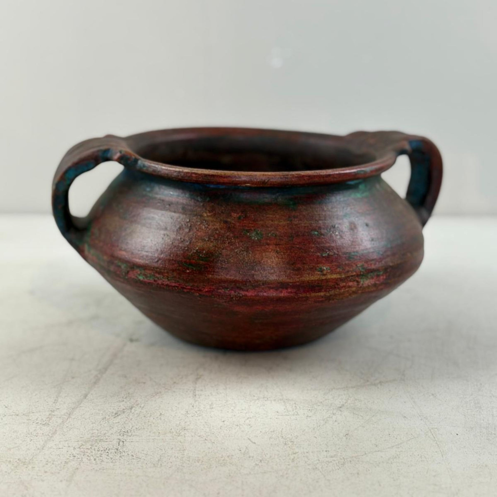 Vintage Clay Vessel Vase Pot with Handles