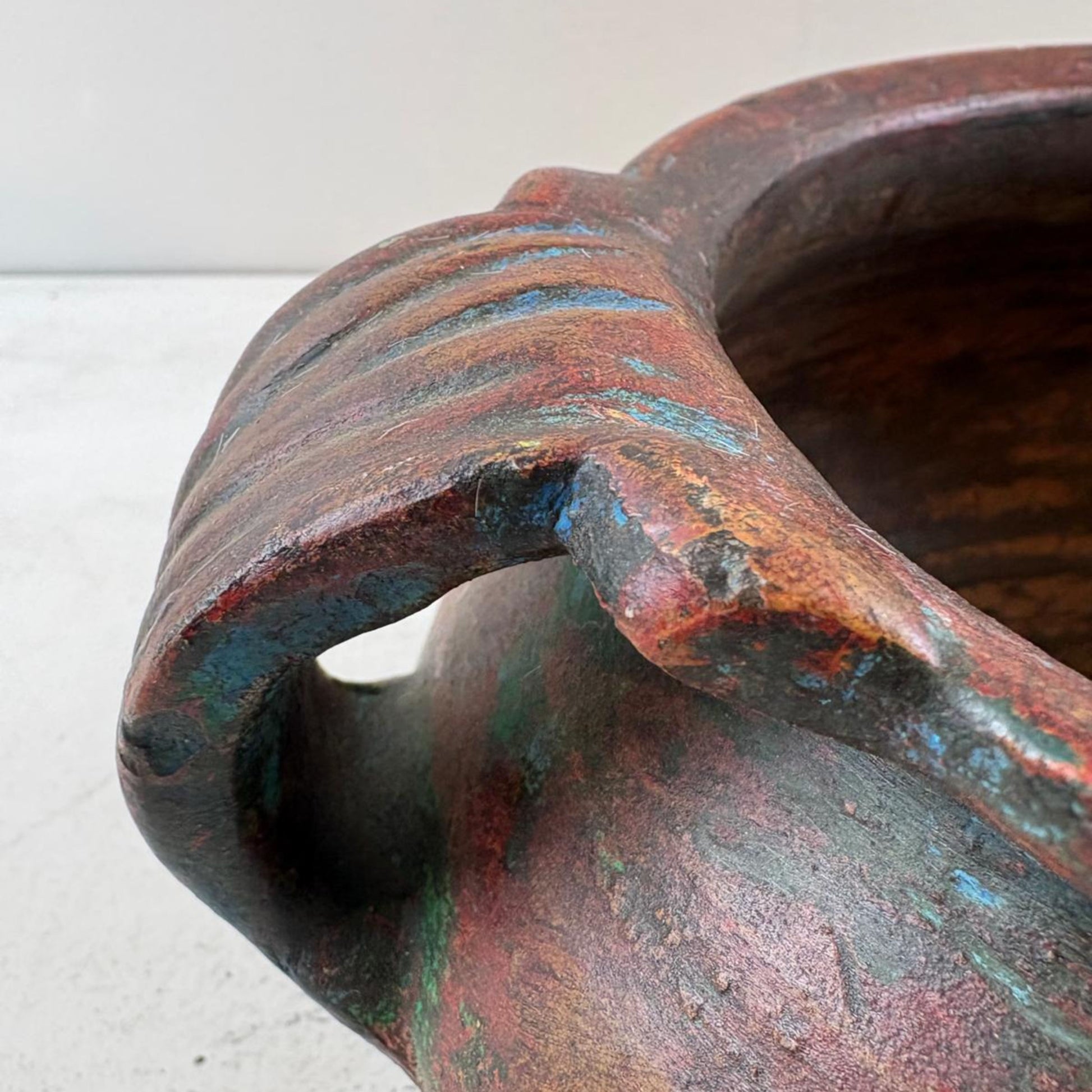 Vintage Clay Vessel Vase Pot with Handles