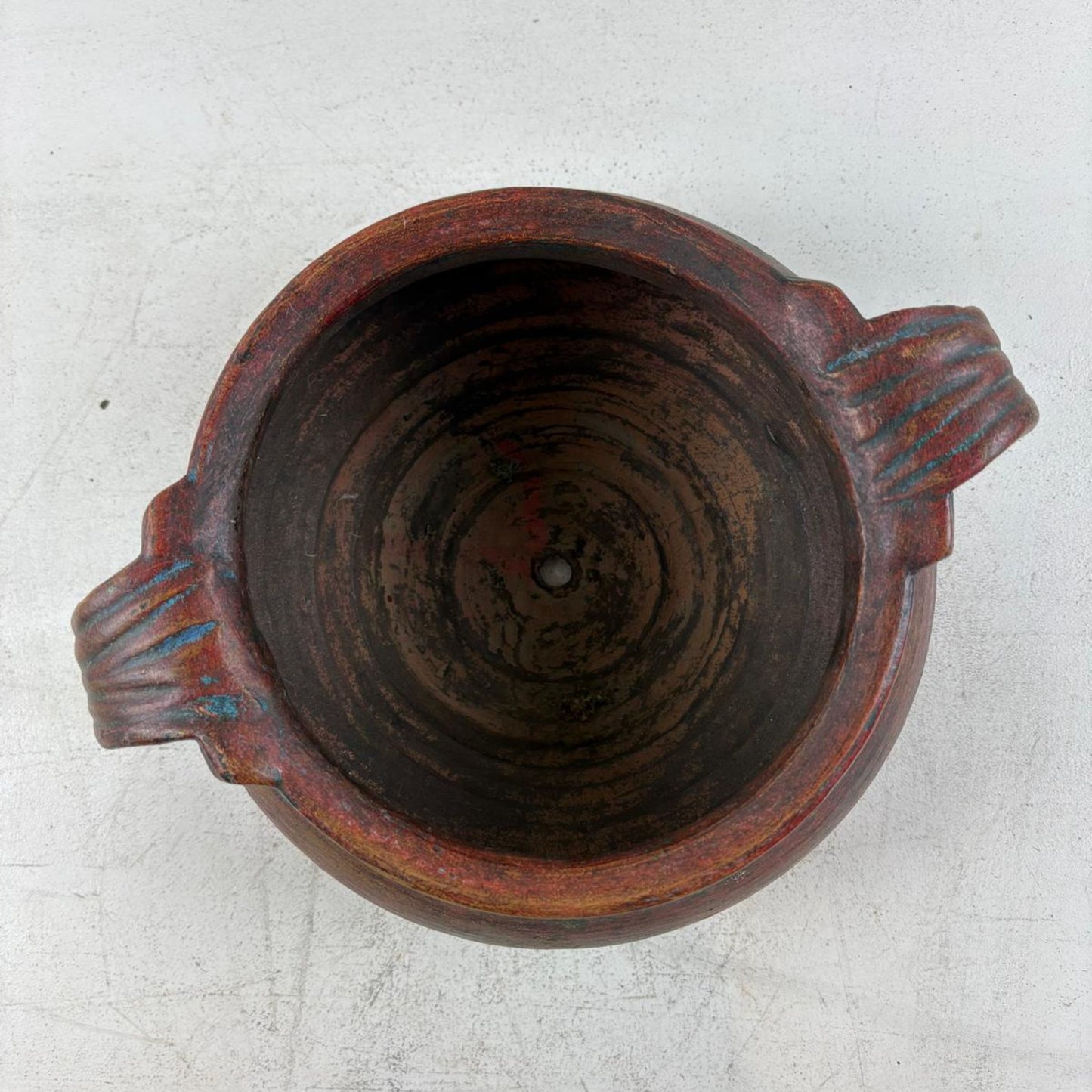 Vintage Clay Vessel Vase Pot with Handles