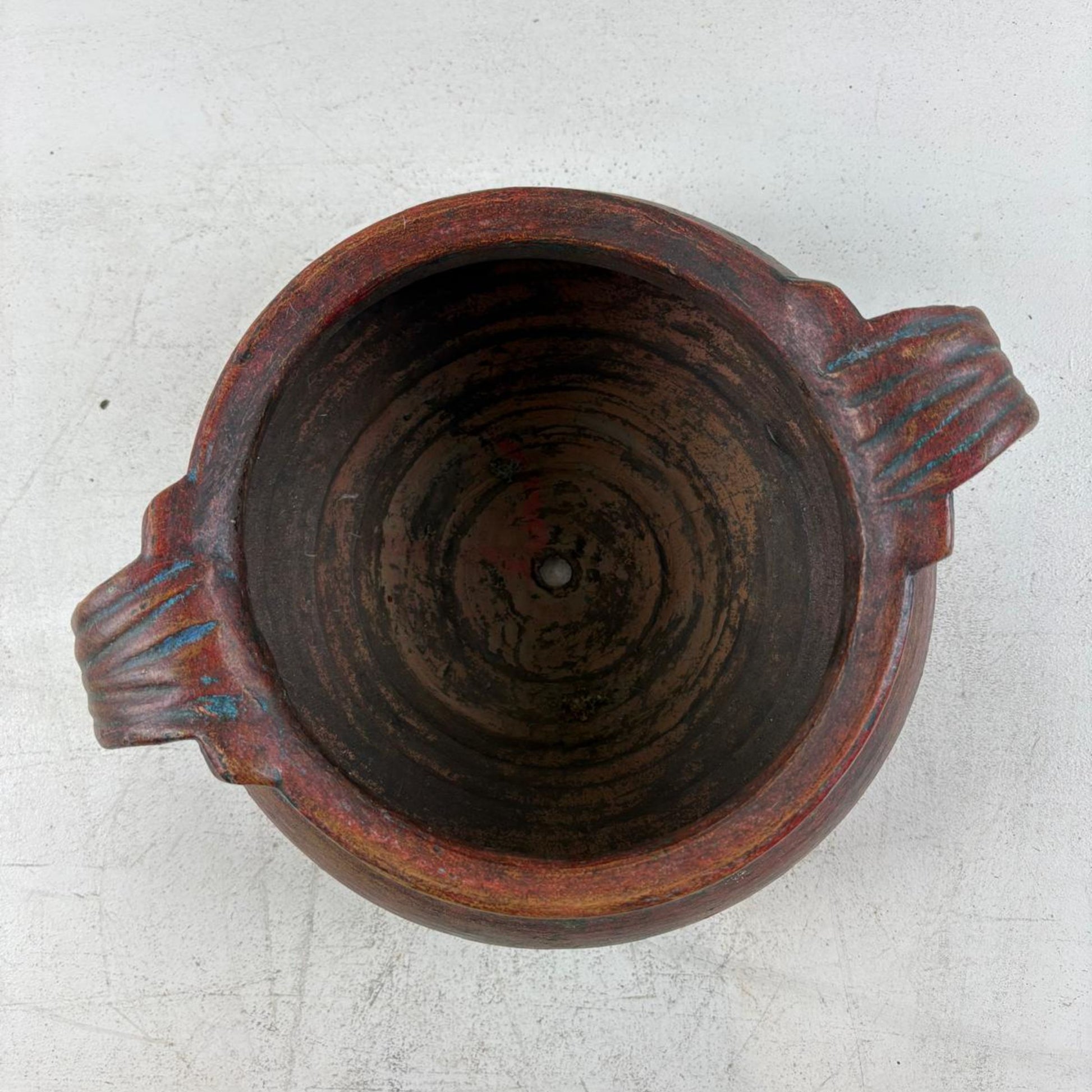 Vintage Clay Vessel Vase Pot with Handles