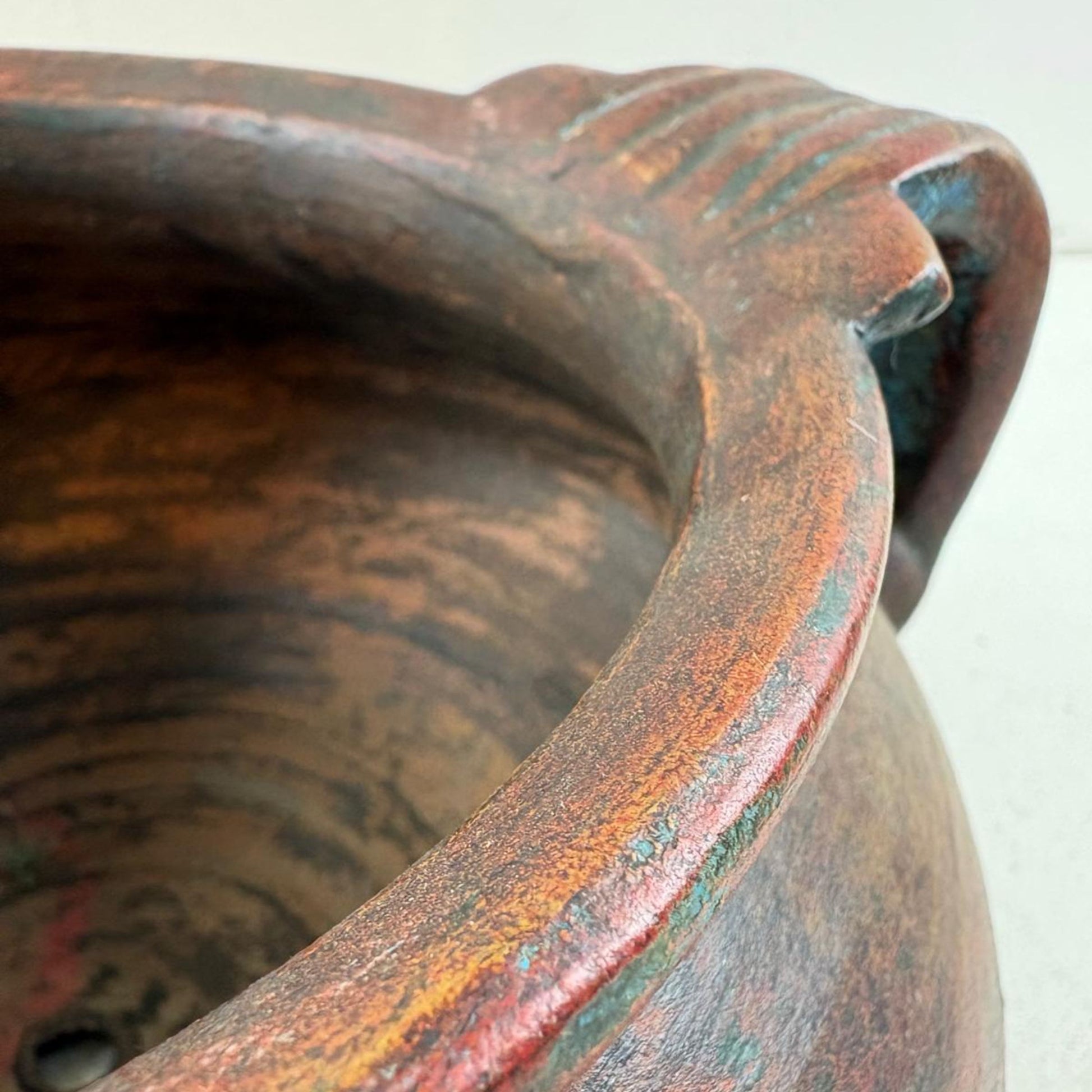 Vintage Clay Vessel Vase Pot with Handles