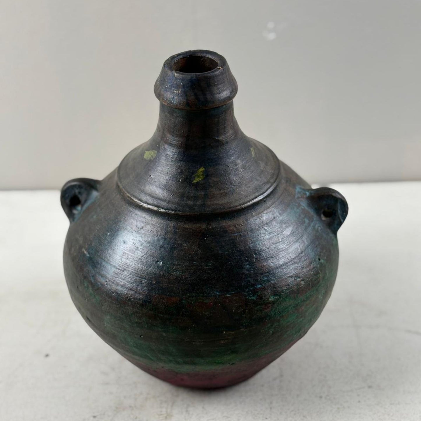 Vintage Clay Vessel Vase Pot with Handles