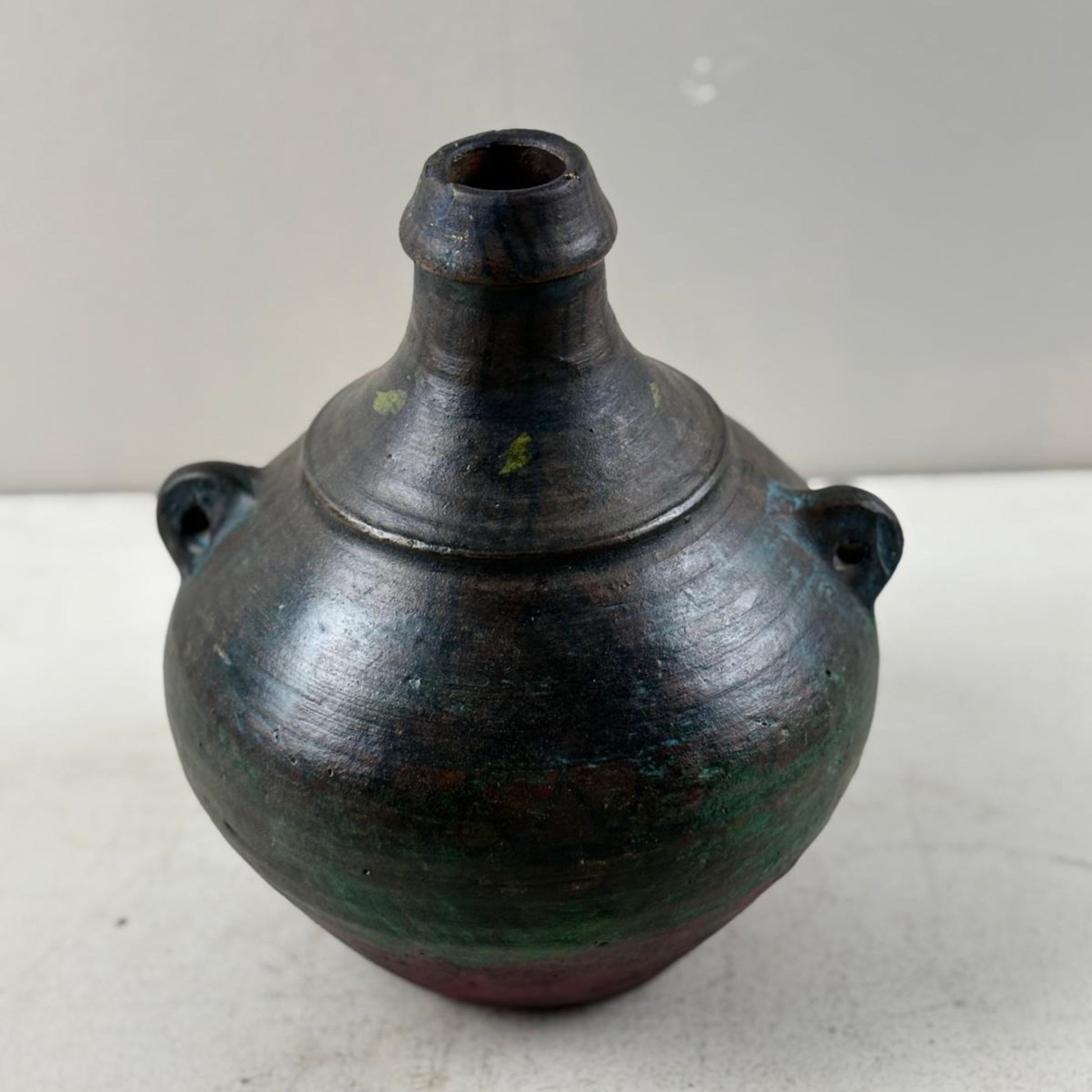 Vintage Clay Vessel Vase Pot with Handles