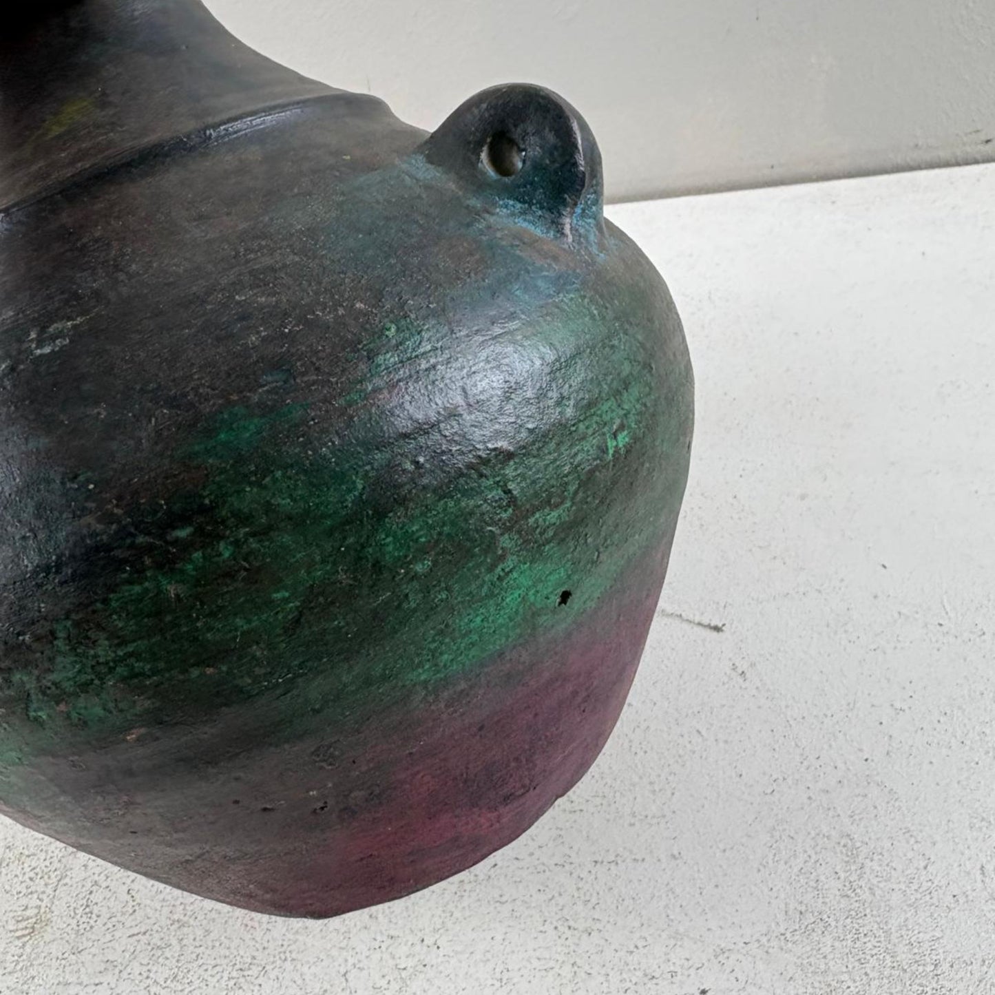 Vintage Clay Vessel Vase Pot with Handles