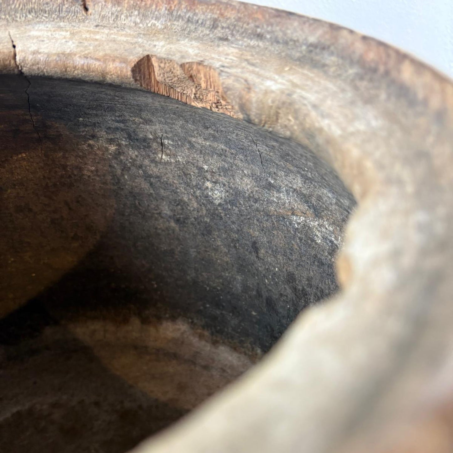 Unique Vintage Wooden Lidded Tabacco Pot - Kata, Tibet