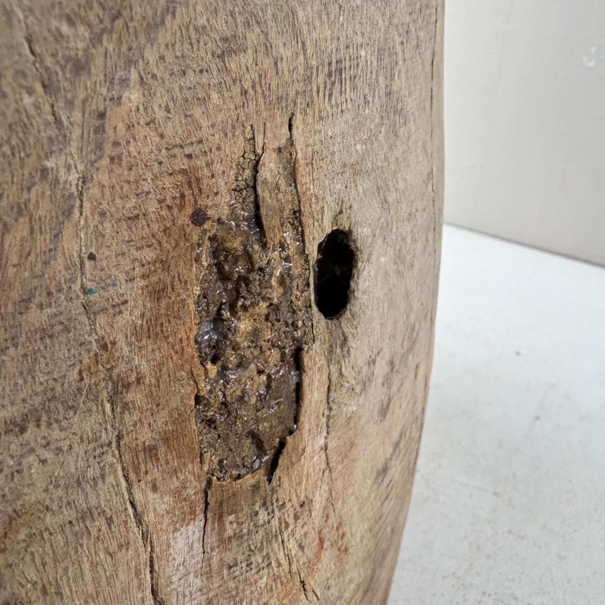 Unique Vintage Wooden Lidded Tabacco Pot - Kata, Tibet