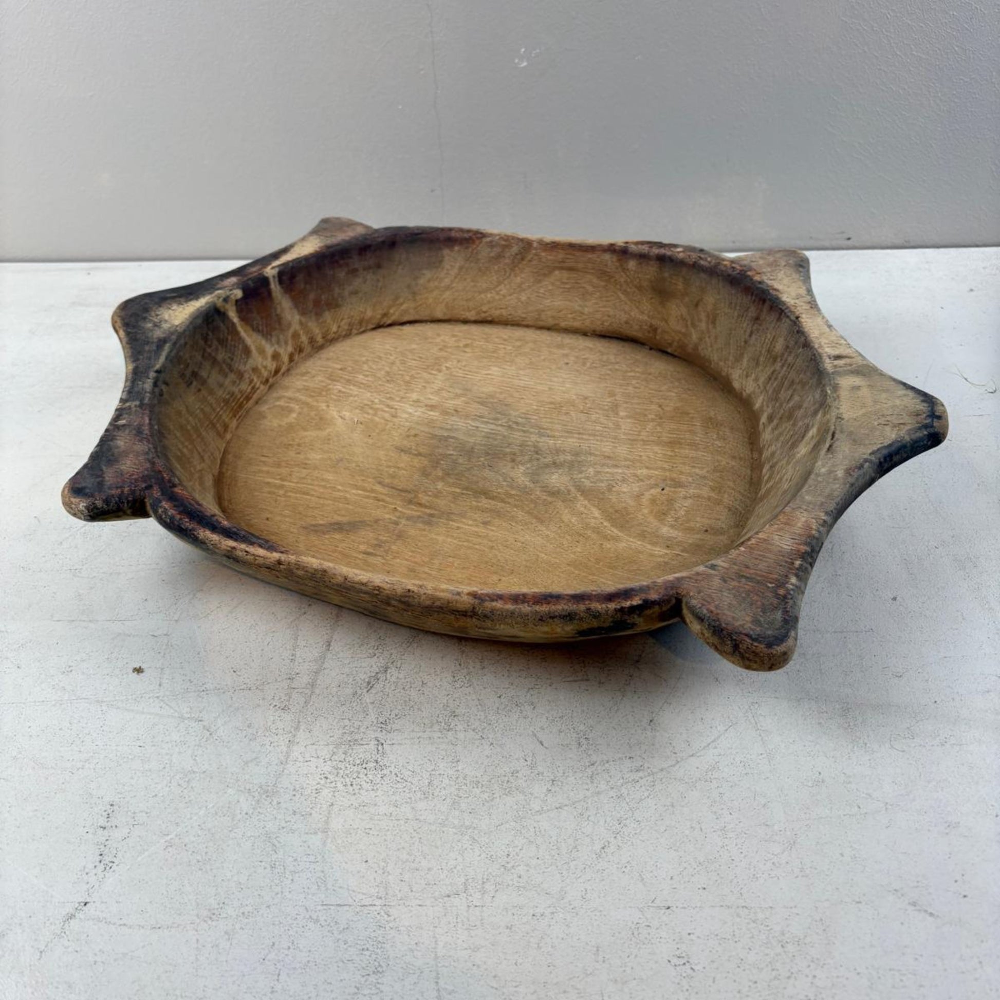 Vintage Indian Wooden Chapati Dish