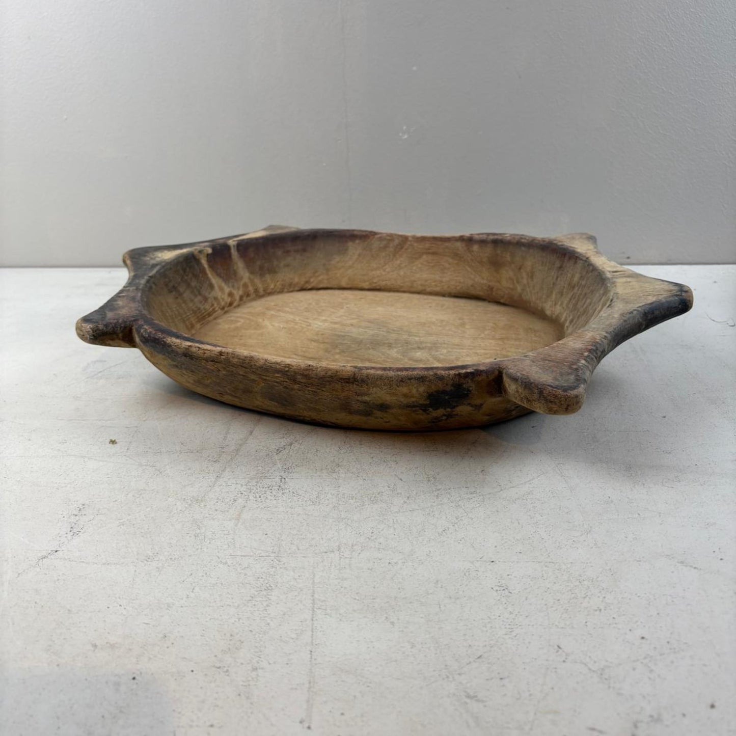 Vintage Indian Wooden Chapati Dish