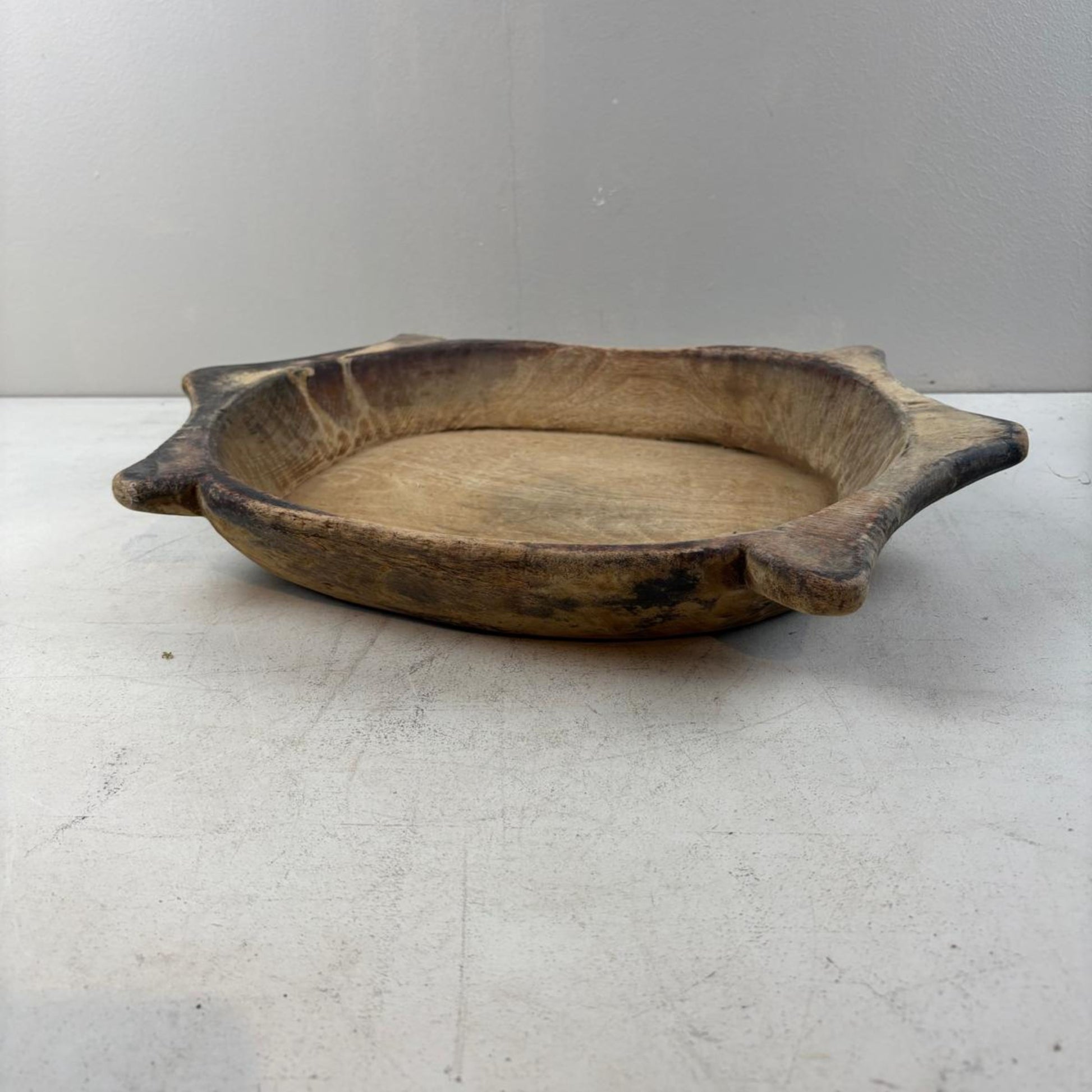 Vintage Indian Wooden Chapati Dish