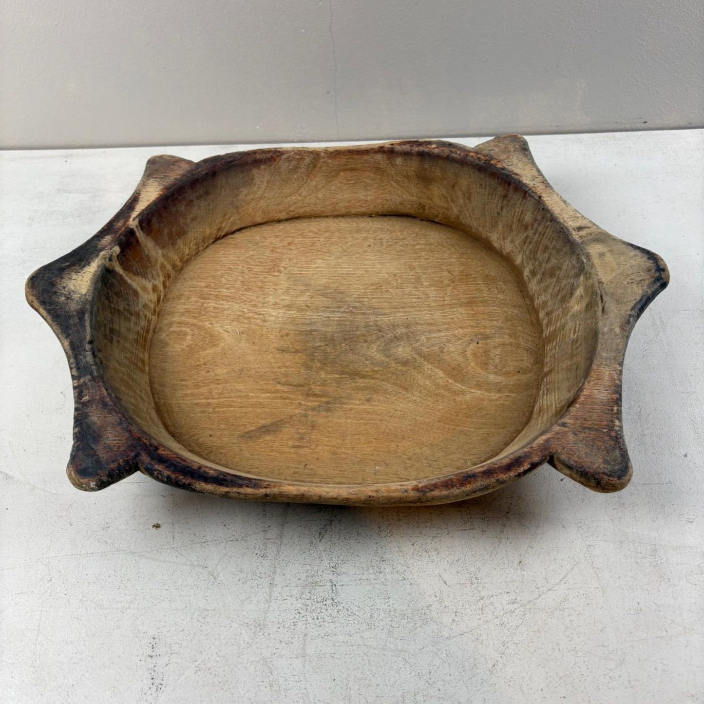 Vintage Indian Wooden Chapati Dish