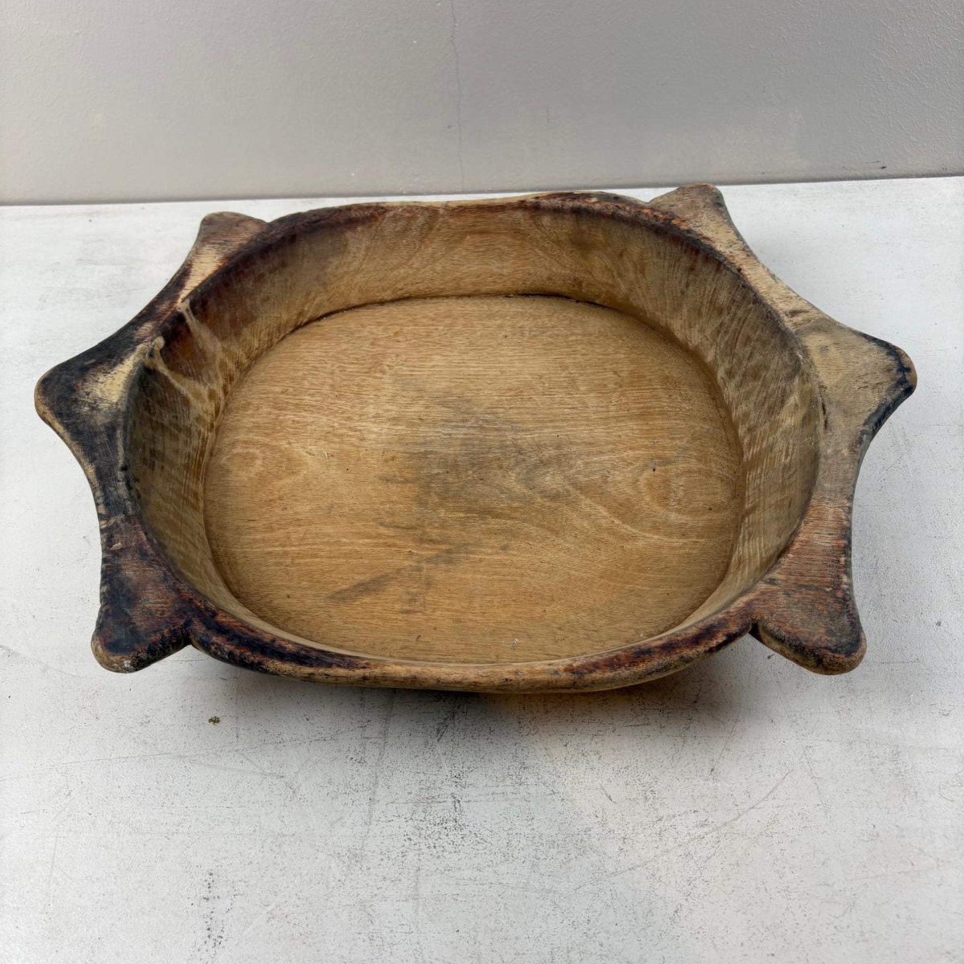 Vintage Indian Wooden Chapati Dish
