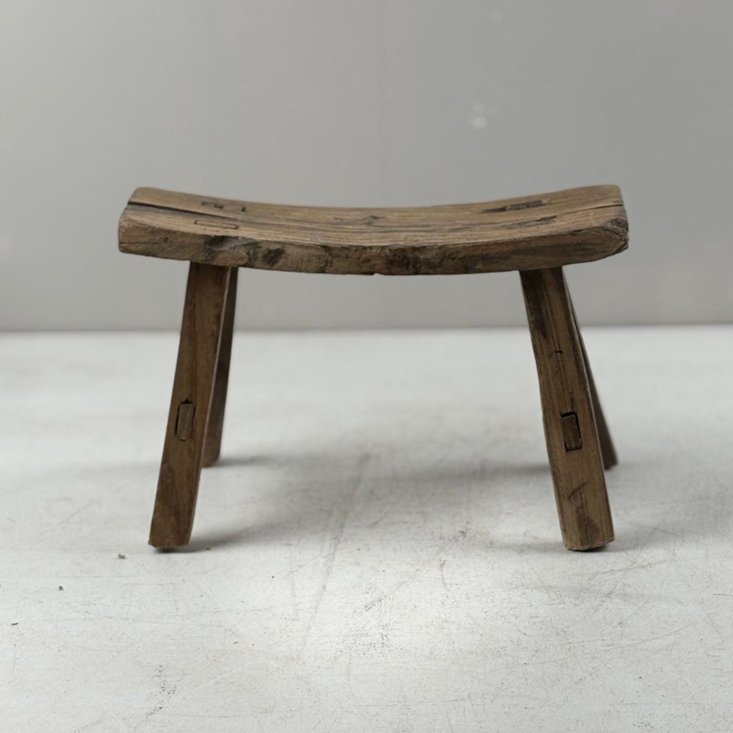 Antique Chinese Milking Stool  Handmade Elmwood