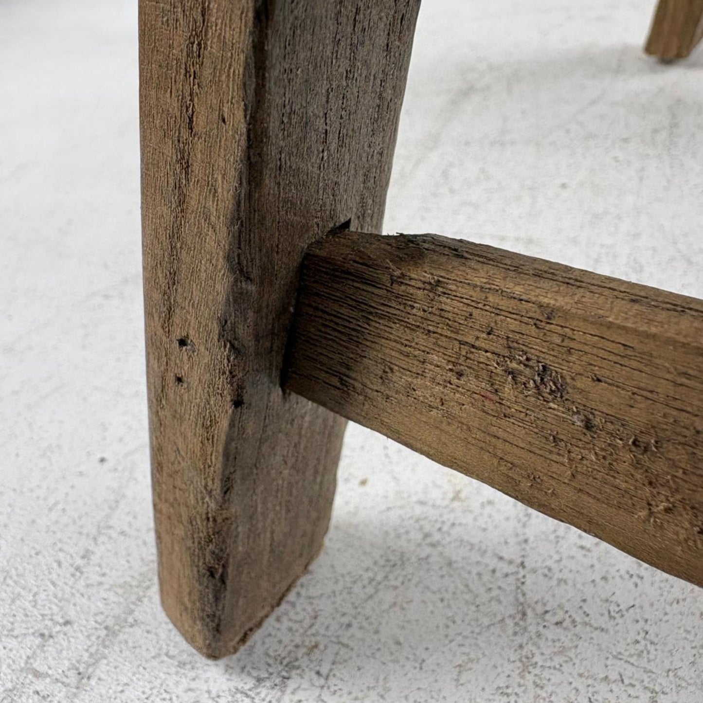 Antique Chinese Milking Stool  Handmade Elmwood