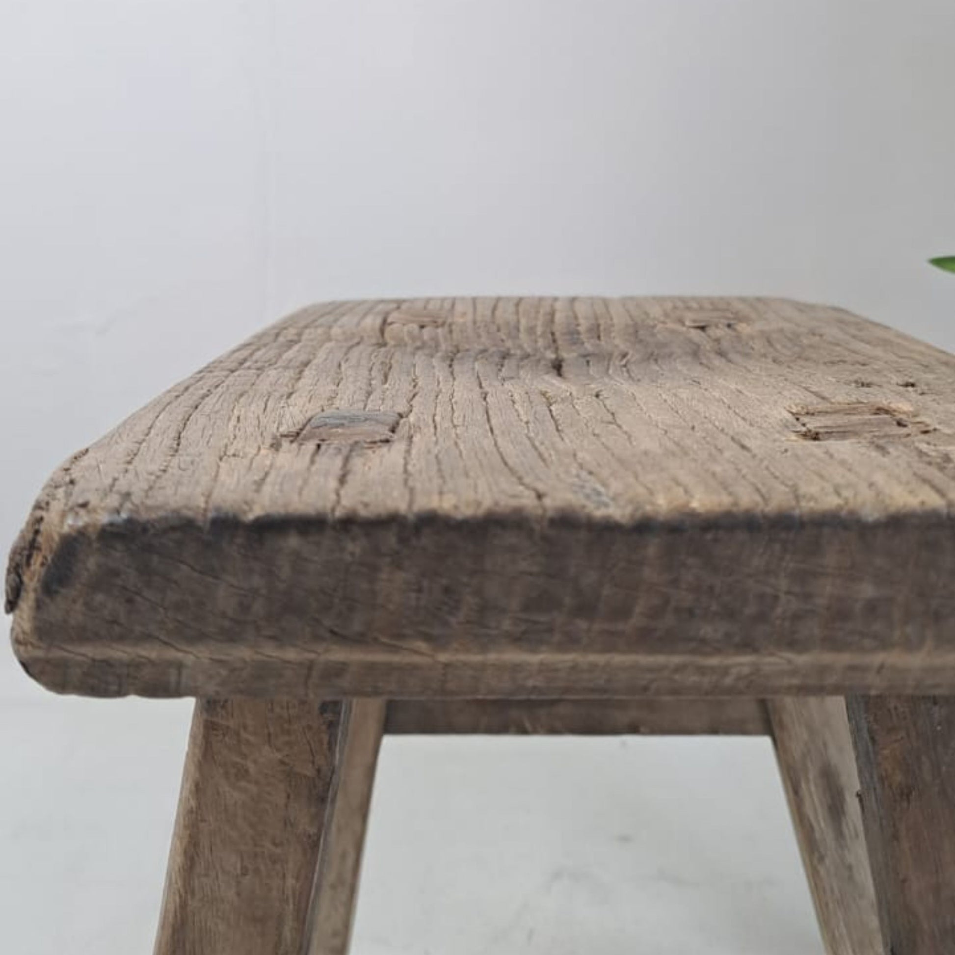 Authentic Antique Chinese Milking Stool  Handmade Elmwood, 30x20x18cm Unique Historical Décor Piece Perfect for Design Projects & Collectors