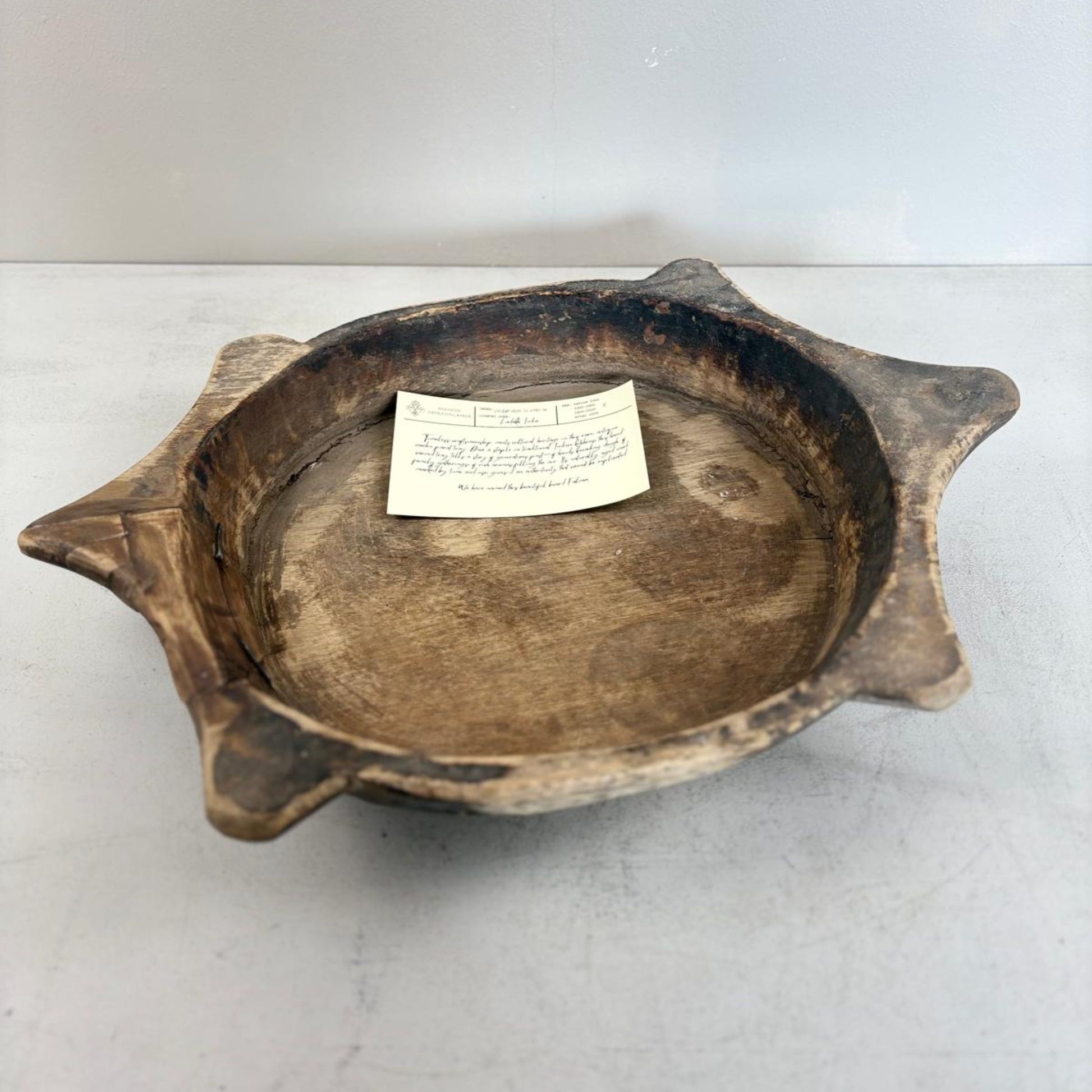 Vintage Indian Wooden Parat Tray- Ladakh, India