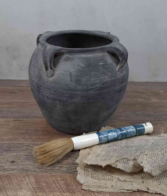 Handled Vintage Clay Water Vessel - Large