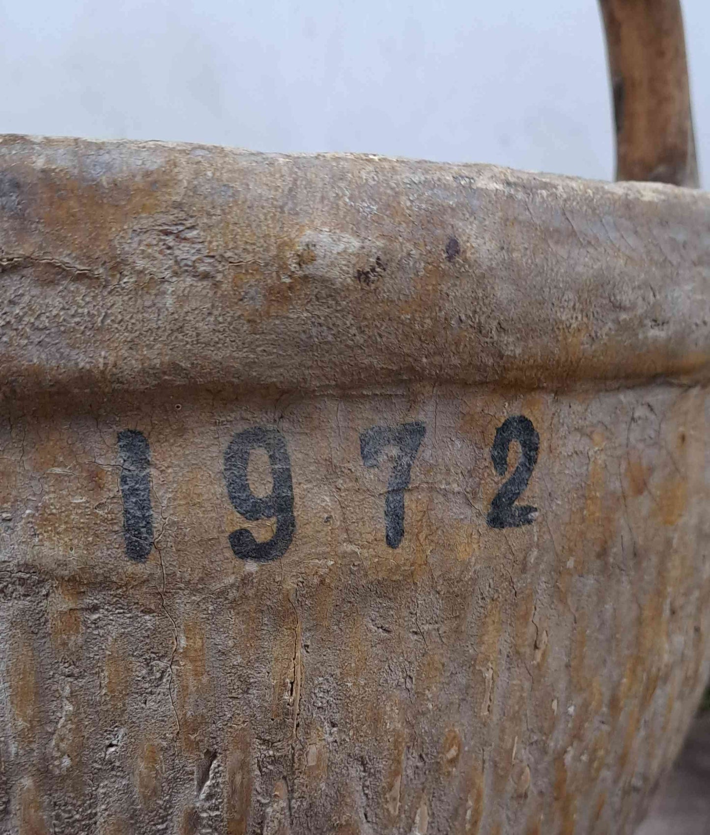 Vintage Chinese Round Basket with Handle